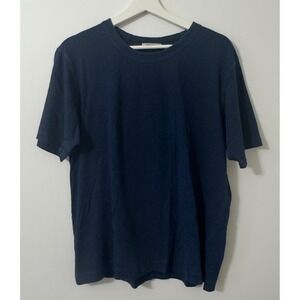 Buck Mason Crewneck T-Shirt Mens Large Navy Blue Cotton
